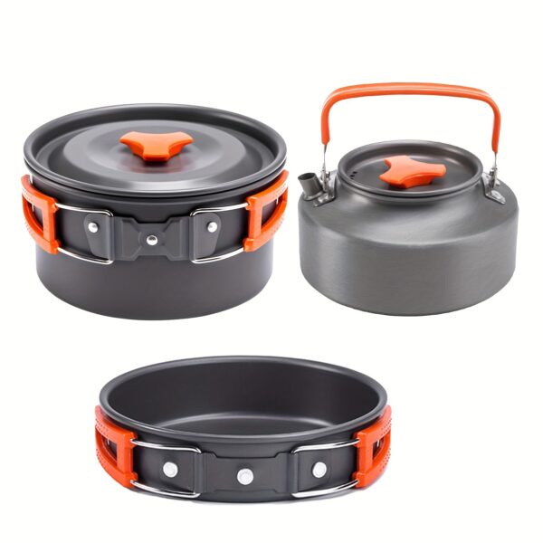 Camping Cookware Set – Aluminum Alloy Pot, Pan & Kettle