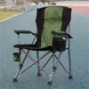 Portable Folding Chair – High Load Capacity 150kg, Cushioned Armrests & Side Pockets